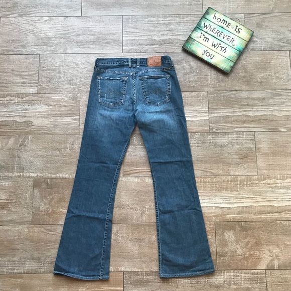 *SOLD*    Lucky Brand 🍀 Low Dungarees Blue Jeans - Picture 5 of 6